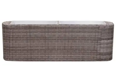 Strat înălțat de grădină gri 120x24x40 cm poliratan - 4/5