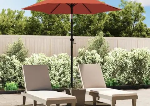 Umbrelă de soare, cărămiziu, 200 x 224 cm, aluminiu - 1/5