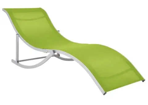 Șezlonguri pliabile, 2 buc., verde, textilenă - 2/5