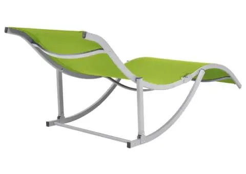 Șezlonguri pliabile, 2 buc., verde, textilenă - 4/5