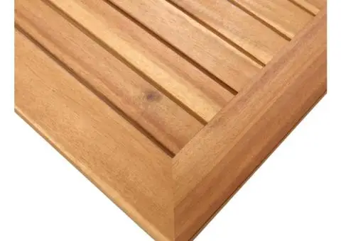 Masă de grădină 140x80x75 cm lemn de acacia & oțel inoxidabil - 4/5