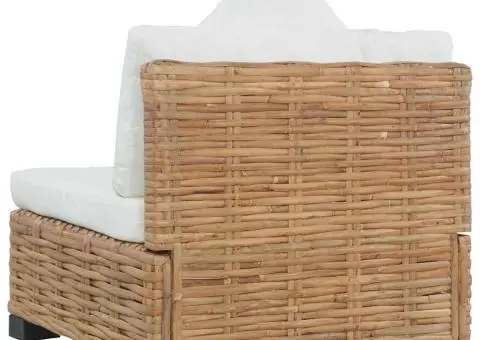 Canapea fără brațe cu perne, ratan natural - 4/5