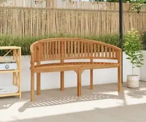 vidaXL Bancă în formă de banană, 151 cm, lemn masiv de tec