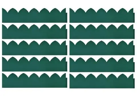 Borduri de gazon, 10 buc., verde, 65x15 cm, PP - 2/5
