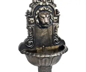 vidaXL Fântână de perete cu design cap de leu, bronz