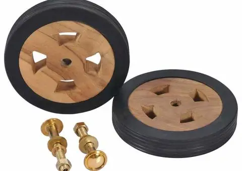 Roți de rezervă pentru șezlong, 2 buc., lemn masiv de tec - 1/5