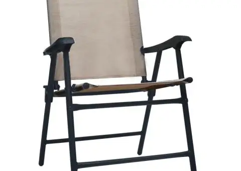 Scaune de grădină pliabile, 2 buc., gri taupe, textilenă - 2/5