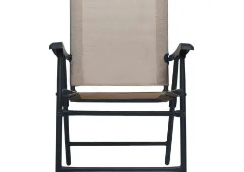 Scaune de grădină pliabile, 2 buc., gri taupe, textilenă - 3/5