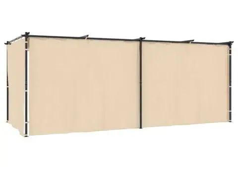 Pavilion cu draperii, crem, 3 x 6 m, oțel - 2/5