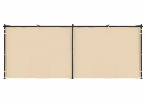 Pavilion cu draperii, crem, 3 x 6 m, oțel - 4/5