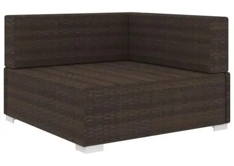 Scaun modular de colț, 1 buc., maro, poliratan, cu perne - 2/5