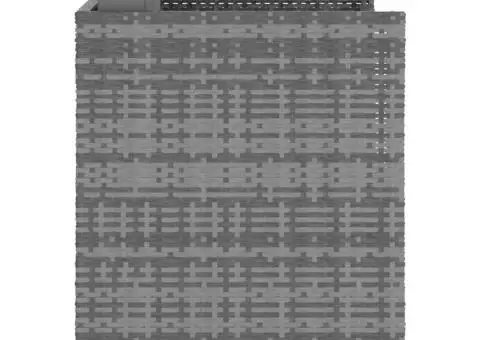 Scaun de grădină cu taburet, antracit, poliratan - 4/5