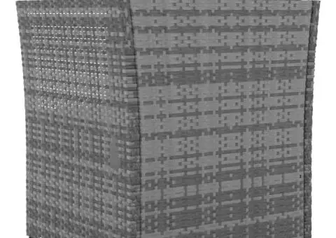 Scaun de grădină cu taburet, antracit, poliratan - 5/5