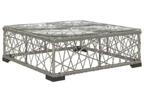 Set mobilier de grădină cu perne, 5 piese, gri, poliratan - 4/5