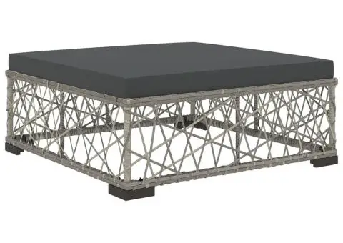 Set mobilier de grădină cu perne, 5 piese, gri, poliratan - 5/5