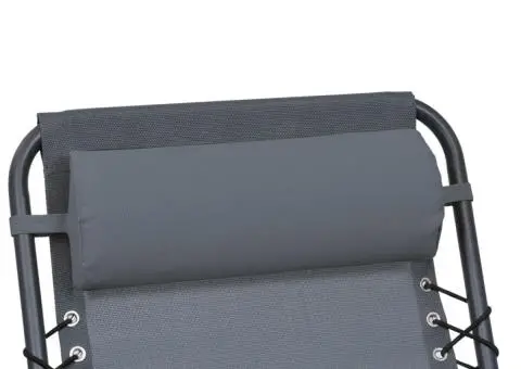 Tetieră pentru șezlong, gri, 40 x 7,5 x 15 cm, textilenă - 4/5