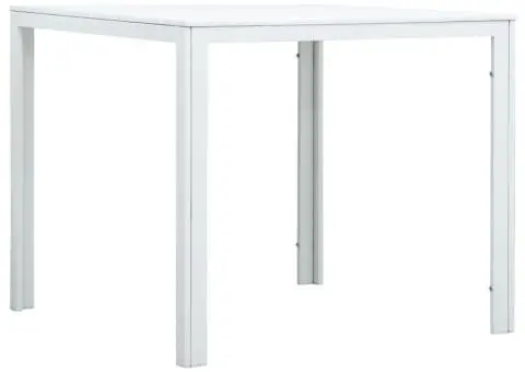 Măsuță de cafea, alb, 78x78x74 cm, HDPE, aspect lemn - 1/5