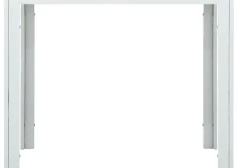 Măsuță de cafea, alb, 78x78x74 cm, HDPE, aspect lemn - 3/5