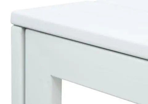 Măsuță de cafea, alb, 78x78x74 cm, HDPE, aspect lemn - 4/5