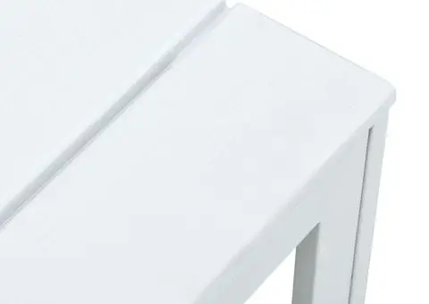 Măsuță de cafea, alb, 78x78x74 cm, HDPE, aspect lemn - 5/5