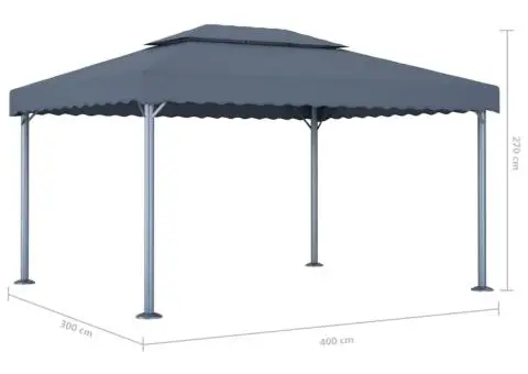 Pavilion, antracit, 400 x 300 cm, aluminiu - 5/5