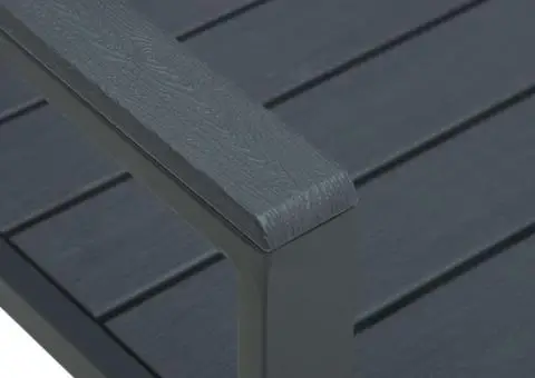 Bancă de grădină, gri, 120 cm, HDPE, aspect de lemn - 5/5