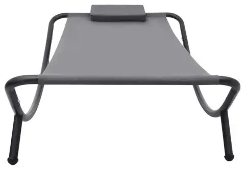 Pat de grădină, gri, 200 x 90 cm, oțel - 2/5