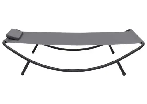 Pat de grădină, gri, 200 x 90 cm, oțel - 3/5