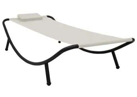 Pat de grădină, crem, 200 x 90 cm, oțel - 1/5