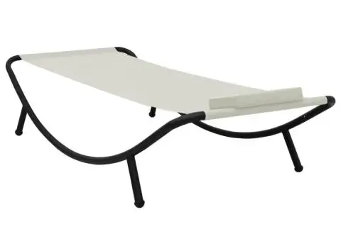 Pat de grădină, crem, 200 x 90 cm, oțel - 2/5