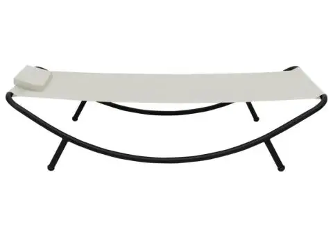 Pat de grădină, crem, 200 x 90 cm, oțel - 3/5