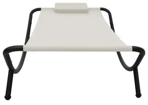 Pat de grădină, crem, 200 x 90 cm, oțel - 4/5