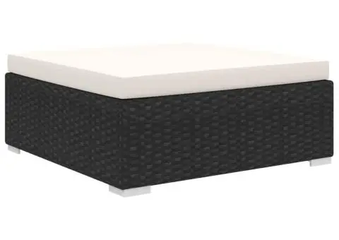 Set mobilier de grădină cu perne, 9 piese, negru, poliratan - 5/5