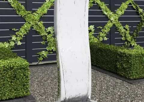 Fântână de grădină cu pompă, 130 cm, oțel inoxidabil, curbat - 1/5