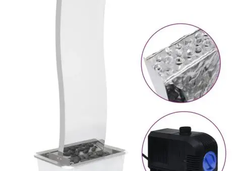 Fântână de grădină cu pompă, 130 cm, oțel inoxidabil, curbat - 2/5