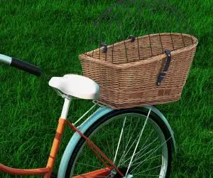 vidaXL Coș portbagaj bicicletă cu capac 55x31x36 cm, răchită naturală