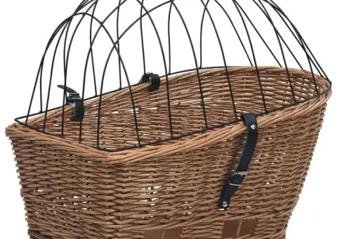 Coș portbagaj bicicletă cu capac 55x31x36 cm, răchită naturală - 3/5