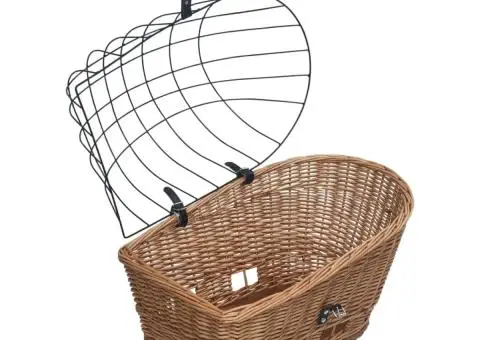 Coș portbagaj bicicletă cu capac 55x31x36 cm, răchită naturală - 4/5