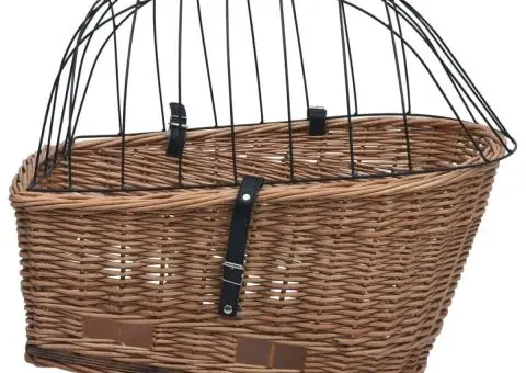 Coș portbagaj bicicletă cu capac 55x31x36 cm, răchită naturală - 5/5