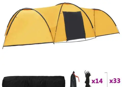 Cort camping tip iglu, 8 persoane, galben, 650x240x190 cm - 2/5