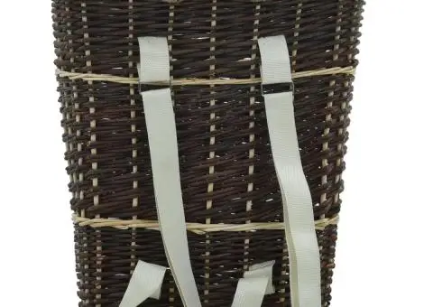 Coș lemne foc curele de transport, natural 44,5x37x50 cm salcie - 3/5