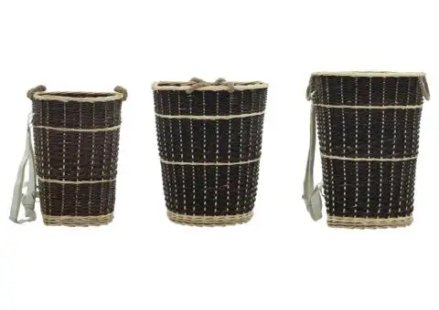 Coș lemne foc curele de transport, natural 44,5x37x50 cm salcie - 4/5