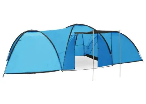 Cort camping tip iglu, 8 persoane, albastru, 650x240x190 cm - 1/5