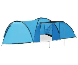 vidaXL Cort camping tip iglu, 8 persoane, albastru, 650x240x190 cm