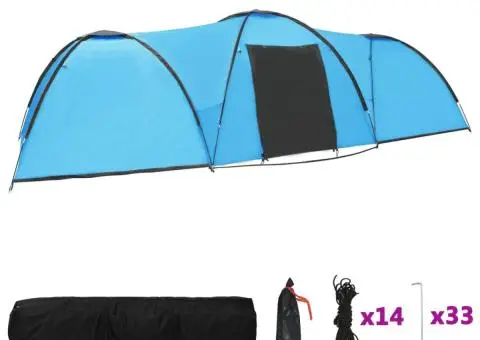 Cort camping tip iglu, 8 persoane, albastru, 650x240x190 cm - 2/5