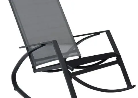 Scaune balansoar de grădină, 2 buc., gri închis, textilenă - 2/5