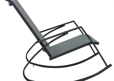 Scaune balansoar de grădină, 2 buc., gri închis, textilenă - 4/5