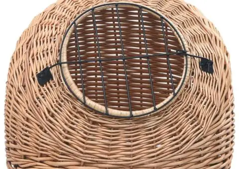 Coș de transport pentru pisici, 50x42x40 cm, răchită naturală - 4/5