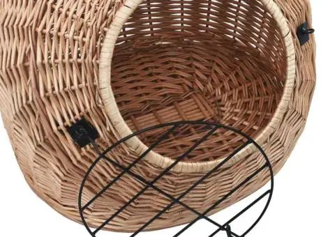 Coș de transport pentru pisici, 50x42x40 cm, răchită naturală - 5/5