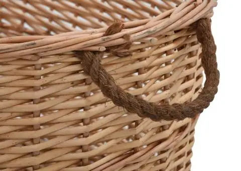 Coș lemne foc cu mânere de transport natural 88x57x34 cm salcie - 4/5